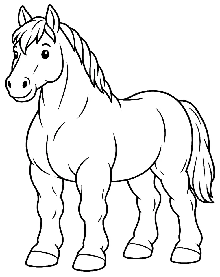 Coloriage de Tieling : dessin au trait noir à colorier