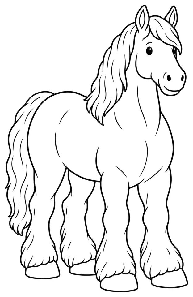 Coloriage de Trait belge américain : dessin au trait noir à colorier