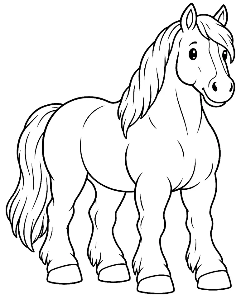Coloriage de Trait hanovrien d’origine Schleswig : dessin au trait noir à colorier