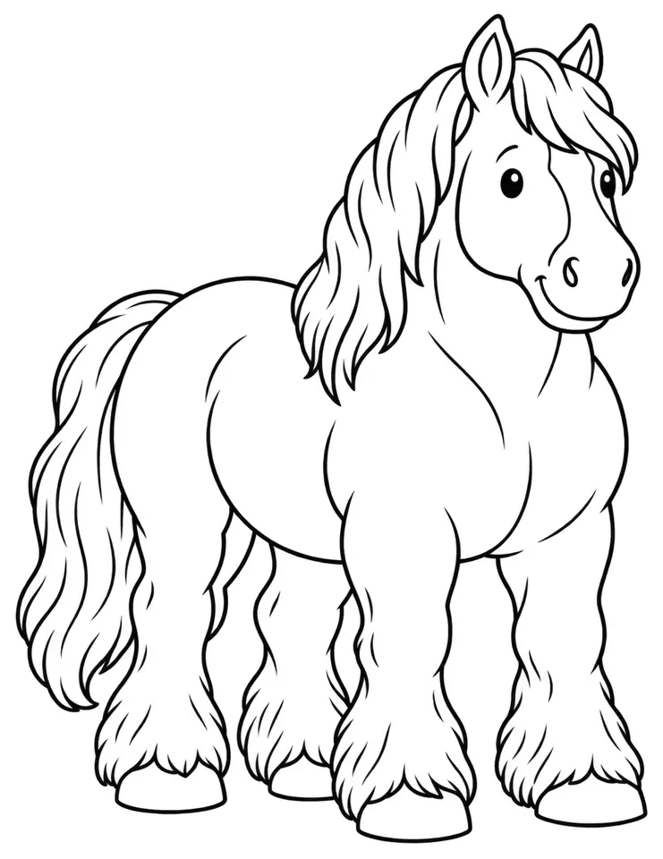 Coloriage de Trait hongrois : dessin au trait noir à colorier