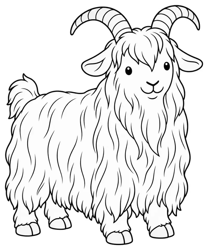 Coloriage de Changthangi : dessin au trait noir à colorier