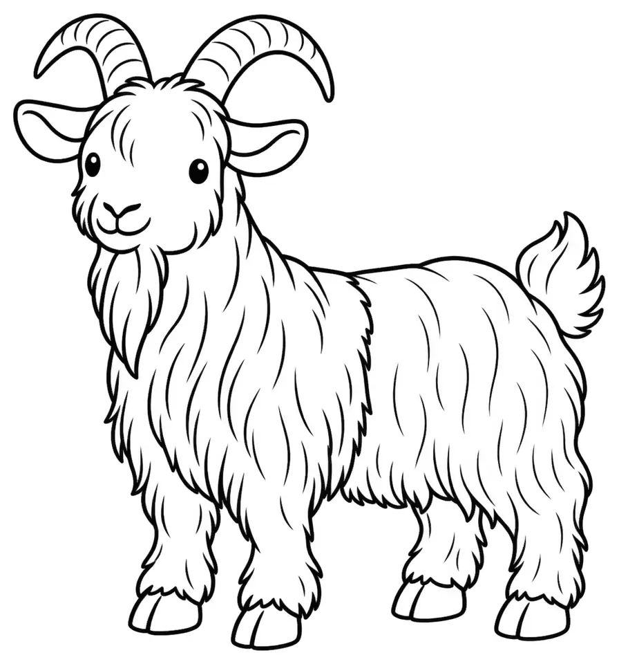 Coloriage de Chèvre à col noir du Valais : dessin au trait noir à colorier