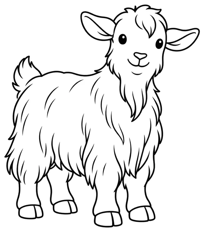 Coloriage de Chèvre d’Appenzell : dessin au trait noir à colorier