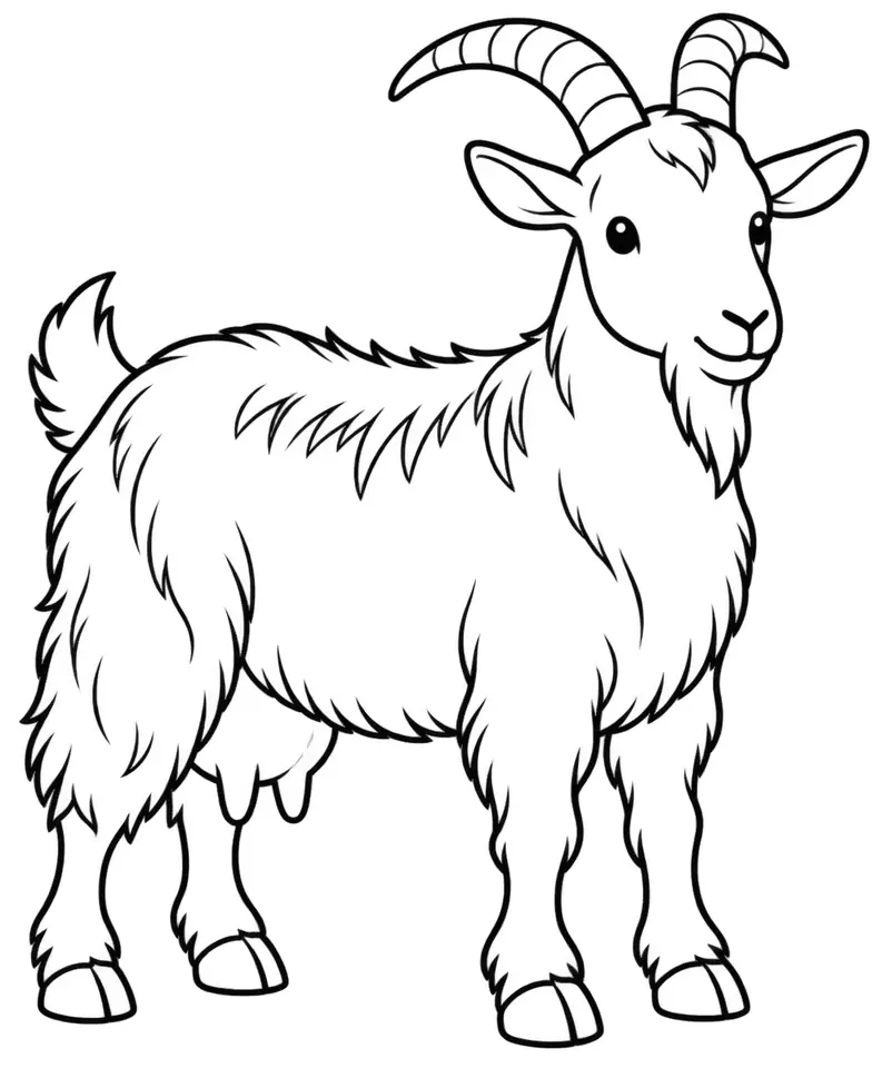 Coloriage de Chèvre de Lorraine : dessin au trait noir à colorier