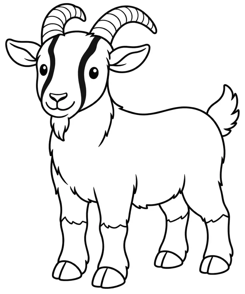 Coloriage de Chèvre de Savoie : dessin au trait noir à colorier