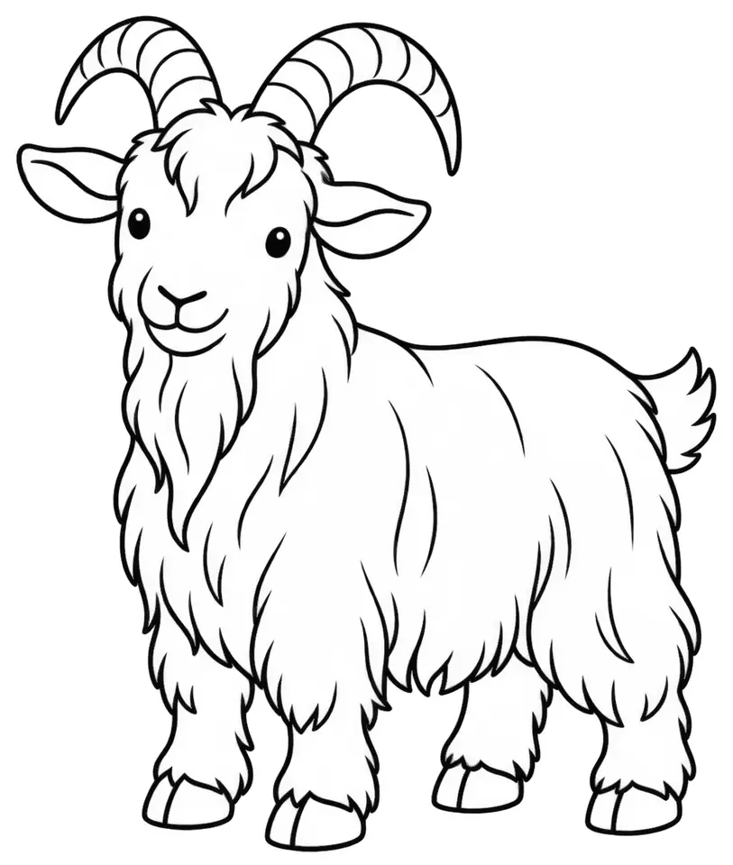 Coloriage de Chèvre du Simplon : dessin au trait noir à colorier