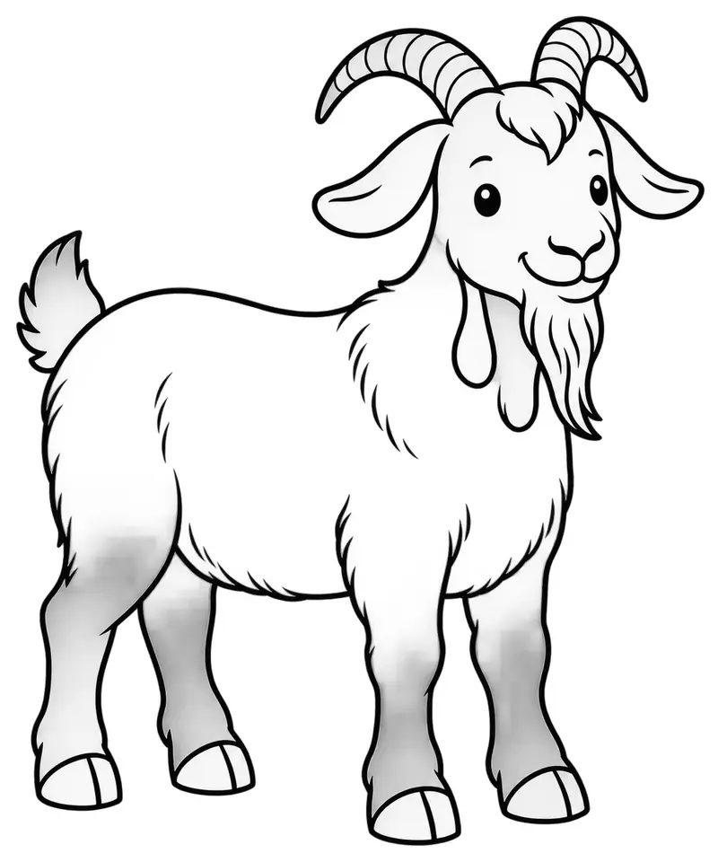 Coloriage de Chèvre fermière danoise : dessin au trait noir à colorier