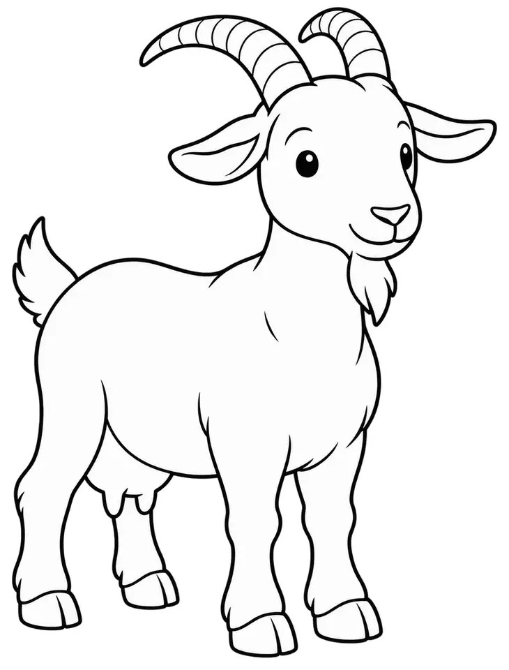Coloriage de Chèvre galicienne : dessin au trait noir à colorier