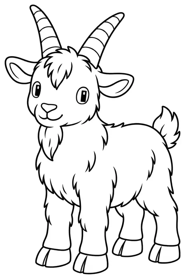 Coloriage de Chèvre marronne : dessin au trait noir à colorier