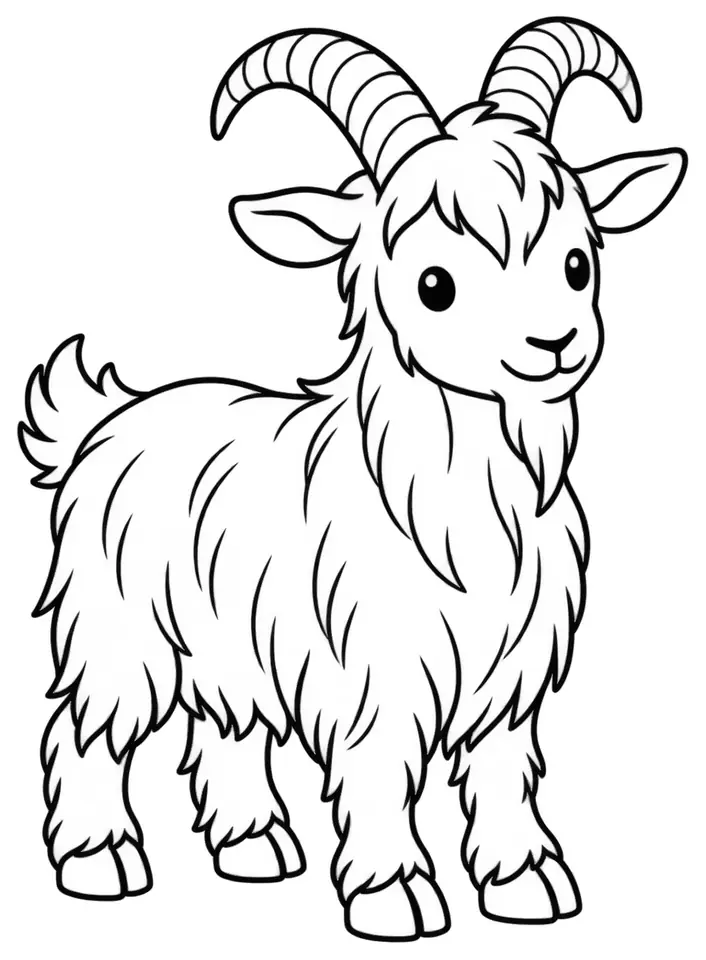 Coloriage de Corse (chèvre) : dessin au trait noir à colorier