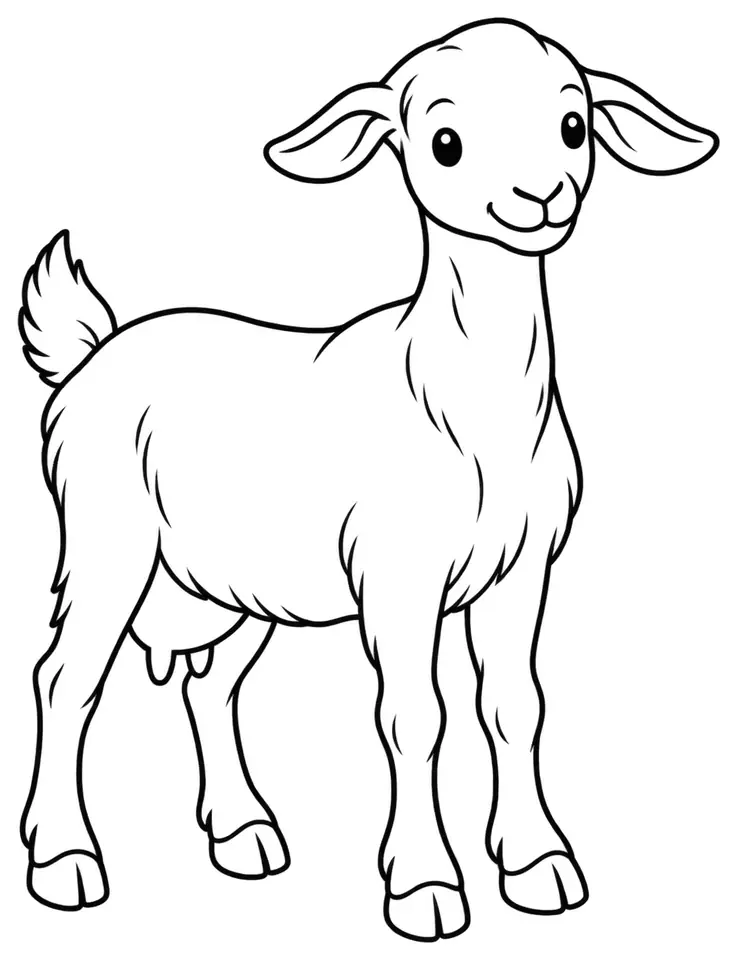 Coloriage de Golden Guernsey : dessin au trait noir à colorier