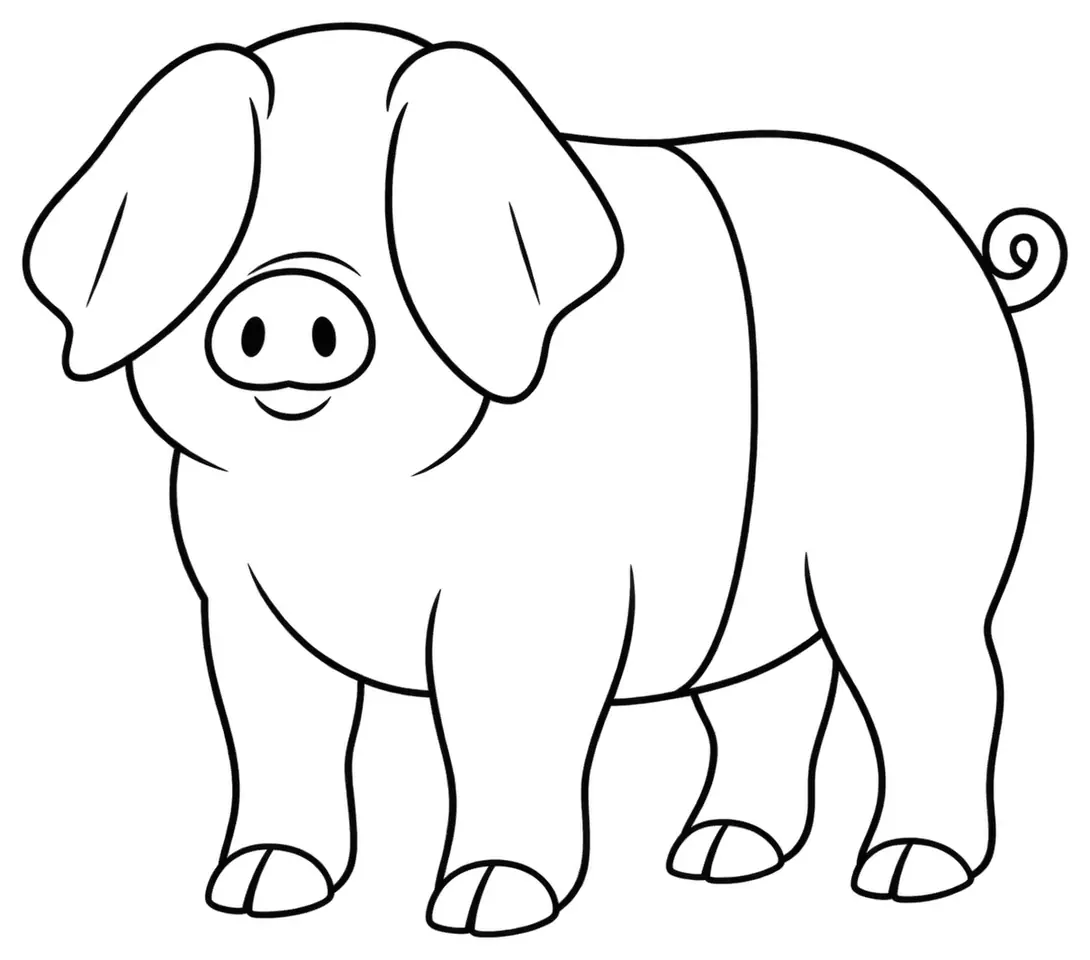 Coloriage de Angler Sattelschwein : dessin au trait noir à colorier