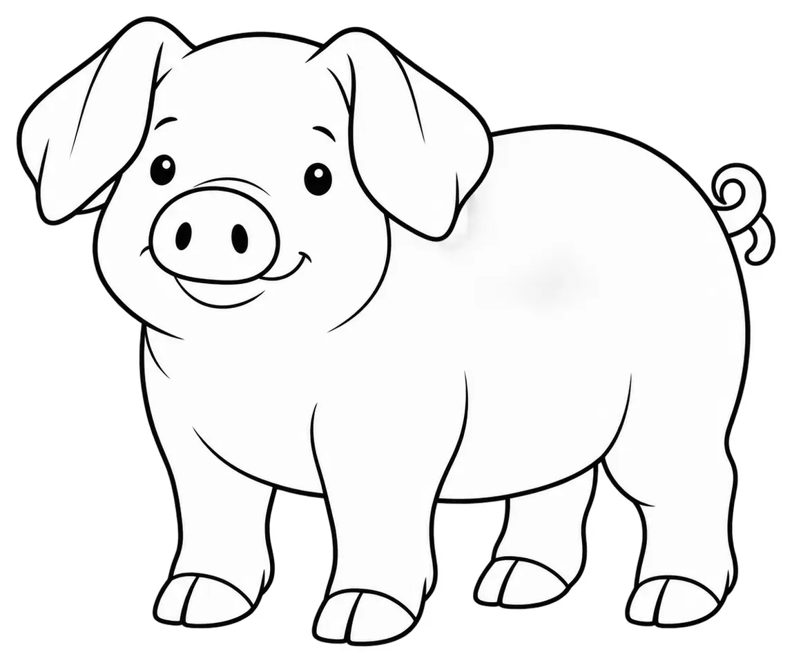 Coloriage de Chester white : dessin au trait noir à colorier