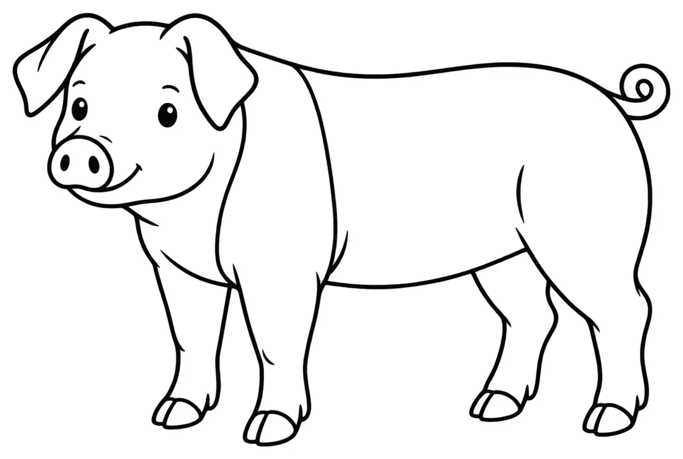 Coloriage de Cinta senese : dessin au trait noir à colorier