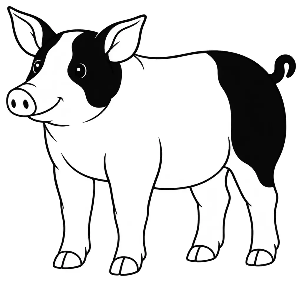 Coloriage de Cul noir limousin : dessin au trait noir à colorier