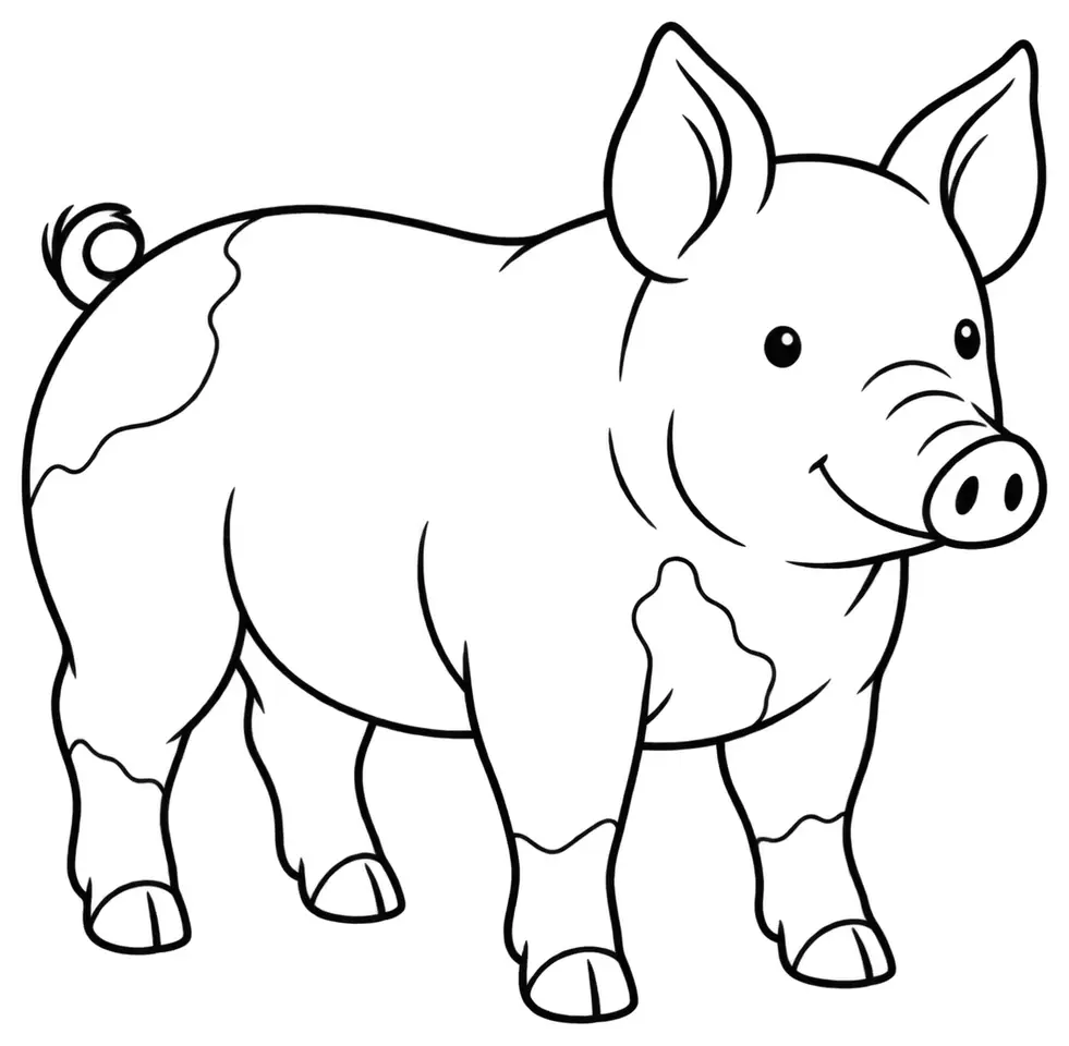 Coloriage de Mulefoot : dessin au trait noir à colorier