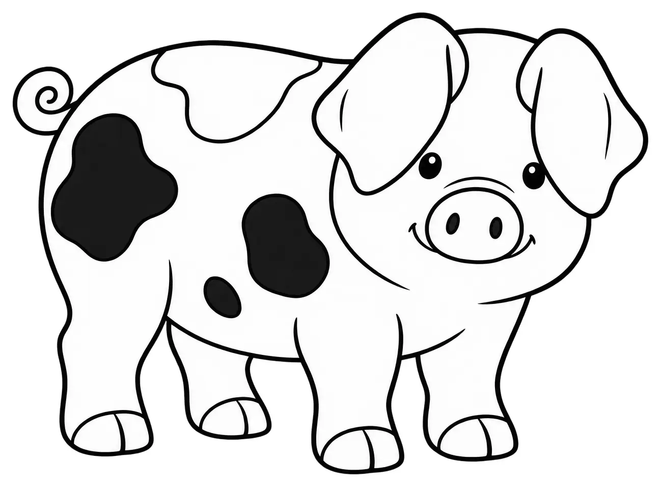 Coloriage de Pie noir de Bentheim : dessin au trait noir à colorier