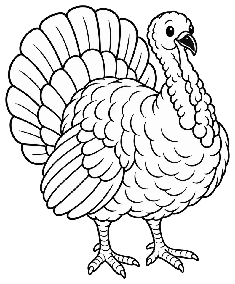Coloriage de Dindon noir de Norfolk : dessin au trait noir à colorier