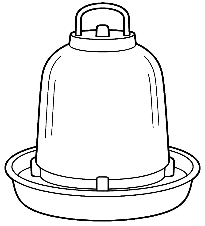 Coloriage de Abreuvoir : dessin au trait noir à colorier