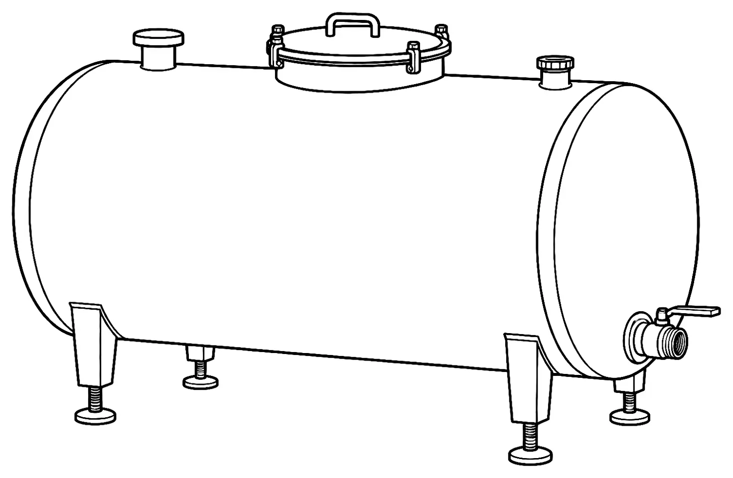 Coloriage de Tank à lait : dessin au trait noir à colorier