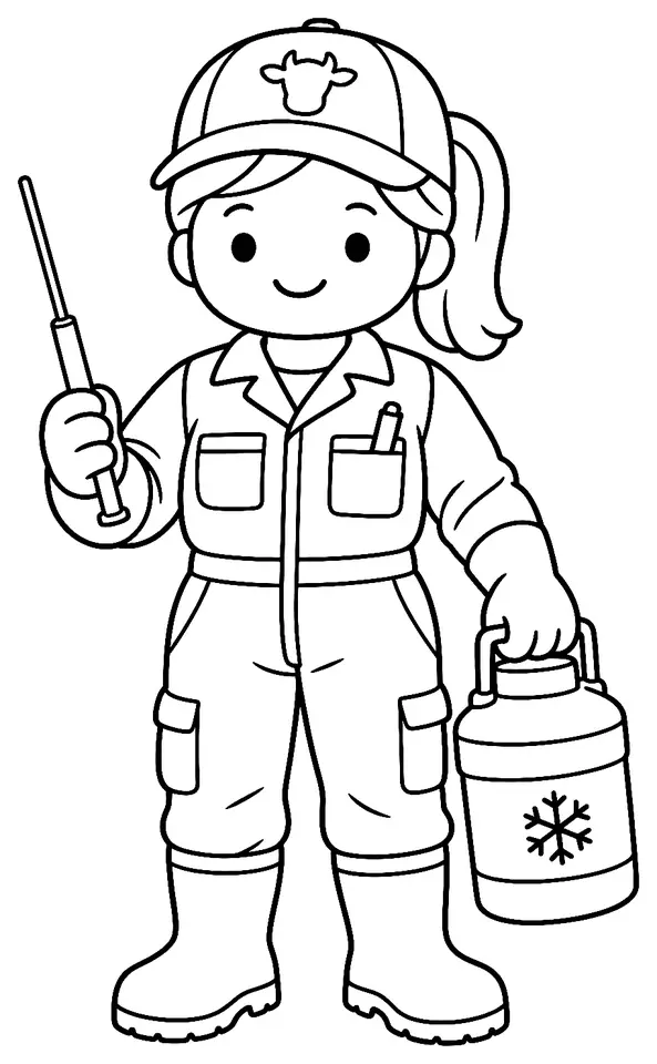 Coloriage de Inséminateur : dessin au trait noir à colorier