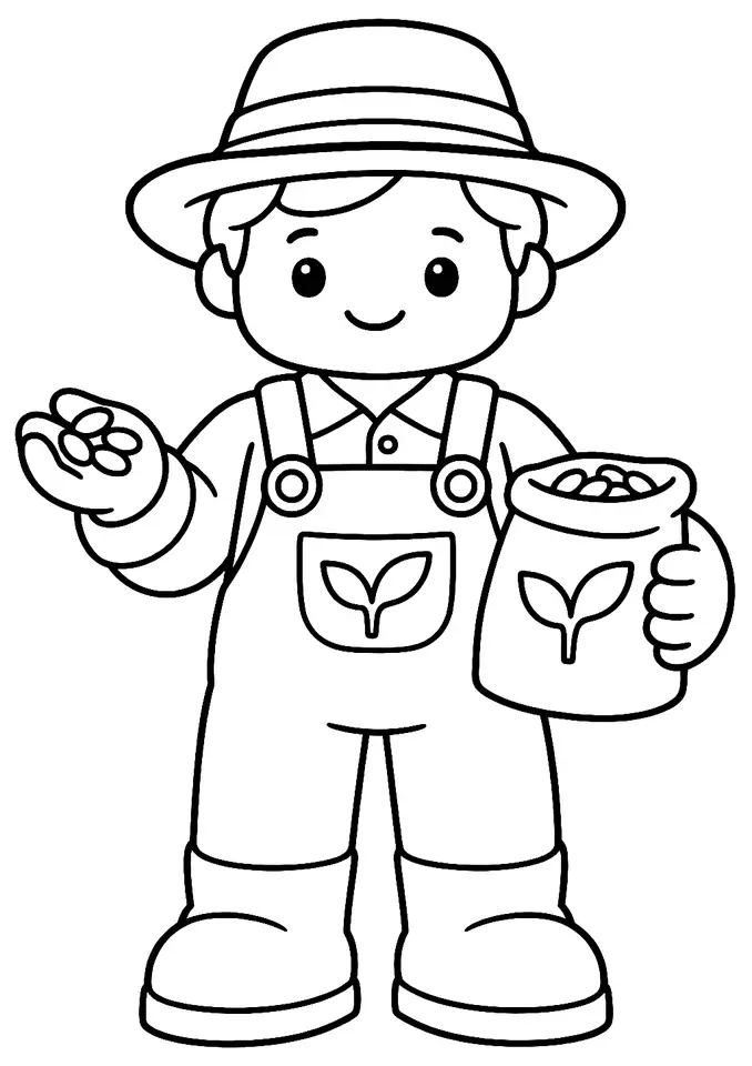 Coloriage de Semencier : dessin au trait noir à colorier