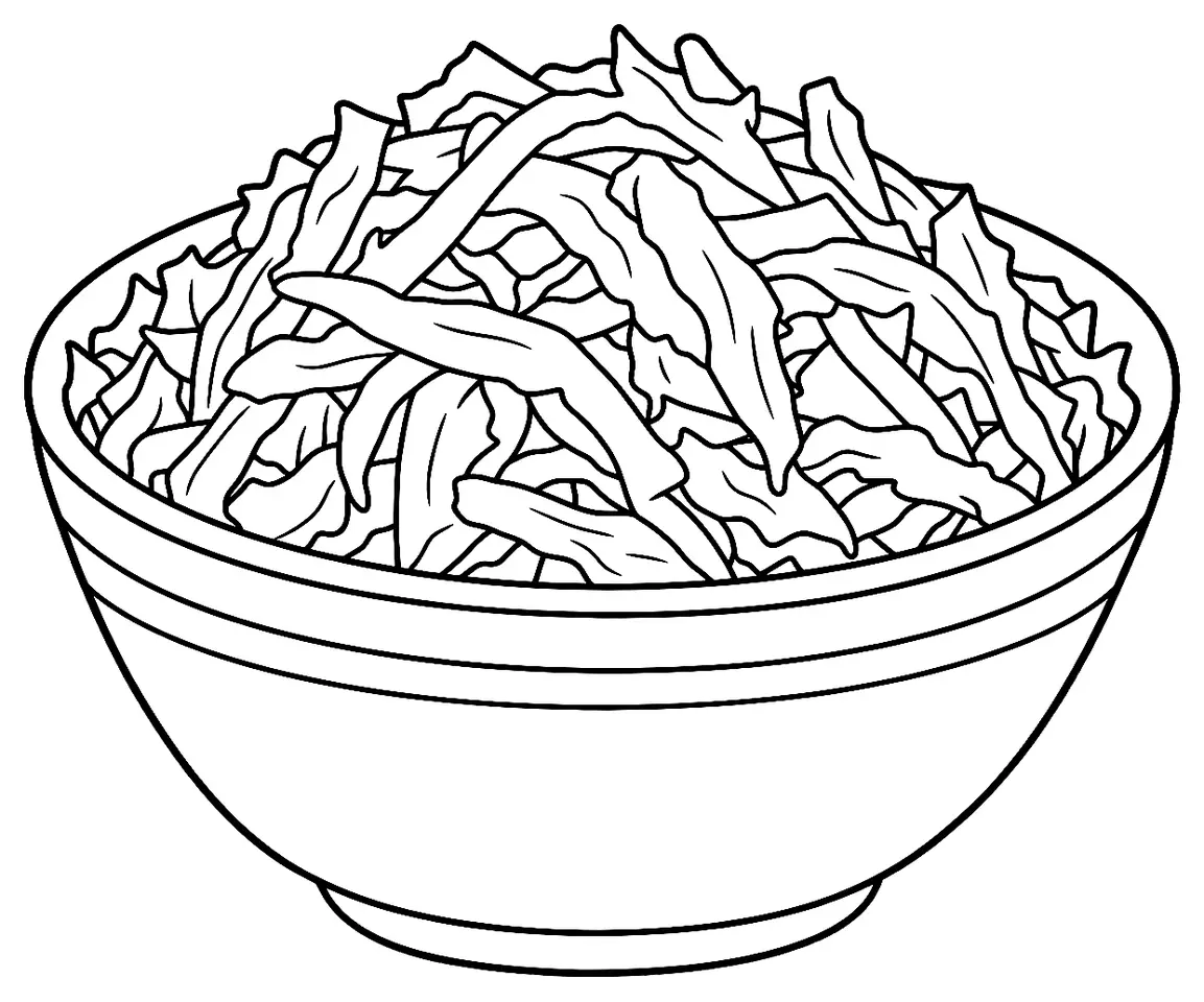 Coloriage de Choucroute d’Alsace : dessin au trait noir à colorier