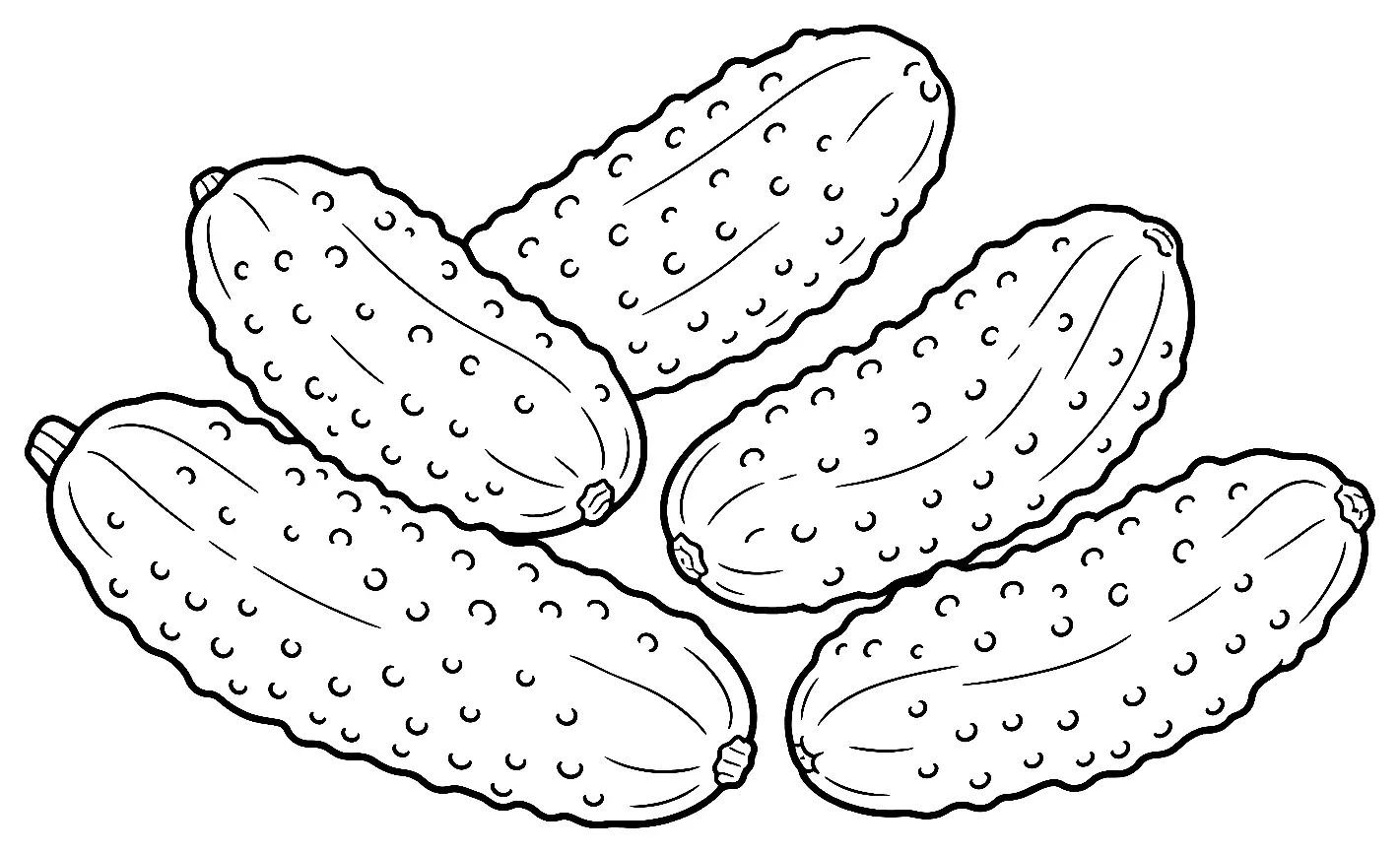 Coloriage de Cornichon : dessin au trait noir à colorier