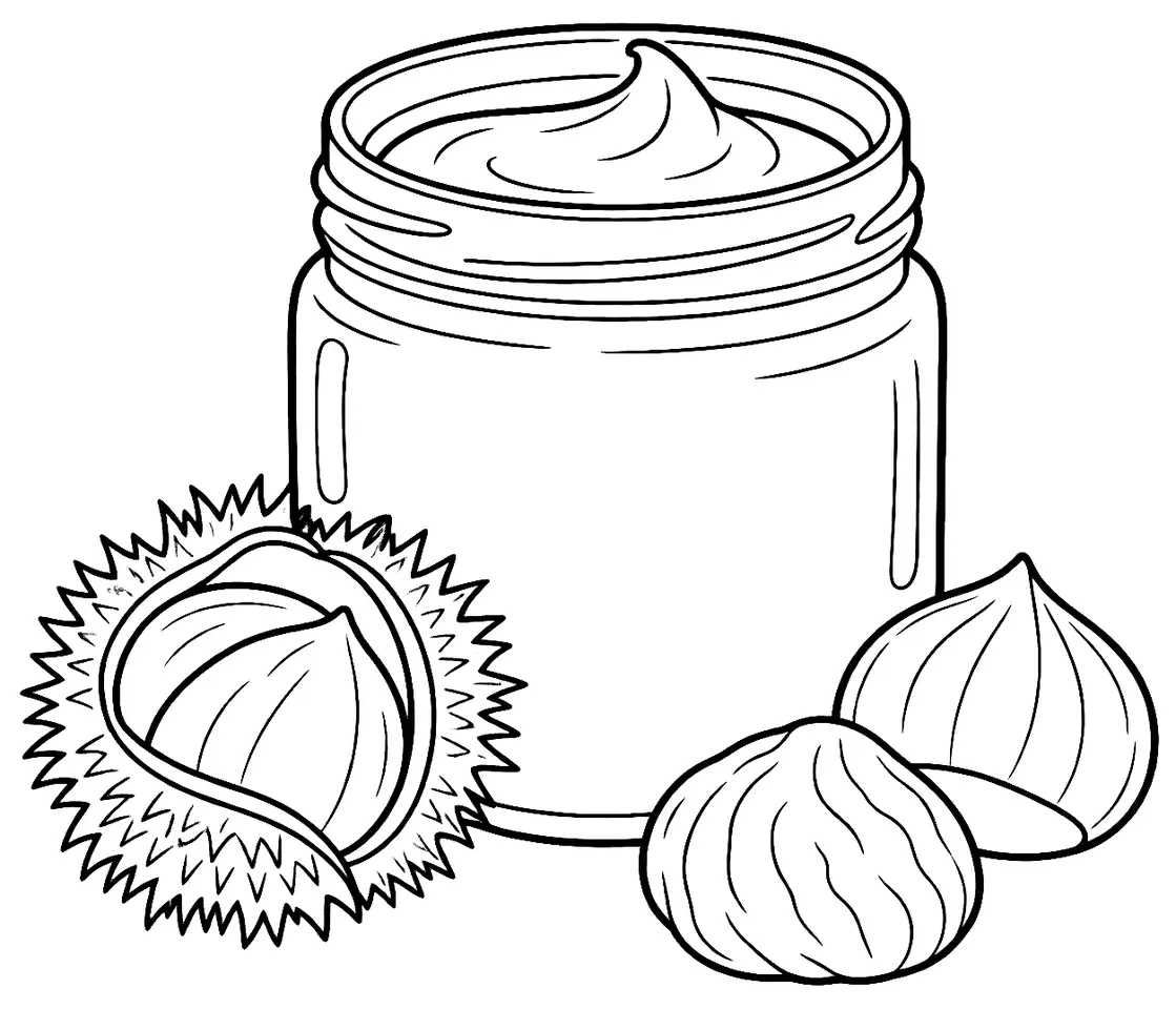 Coloriage de Crème de marrons : dessin au trait noir à colorier