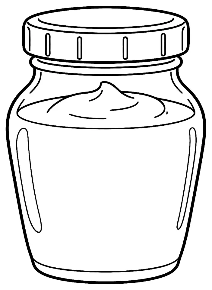 Coloriage de Moutarde de Dijon : dessin au trait noir à colorier