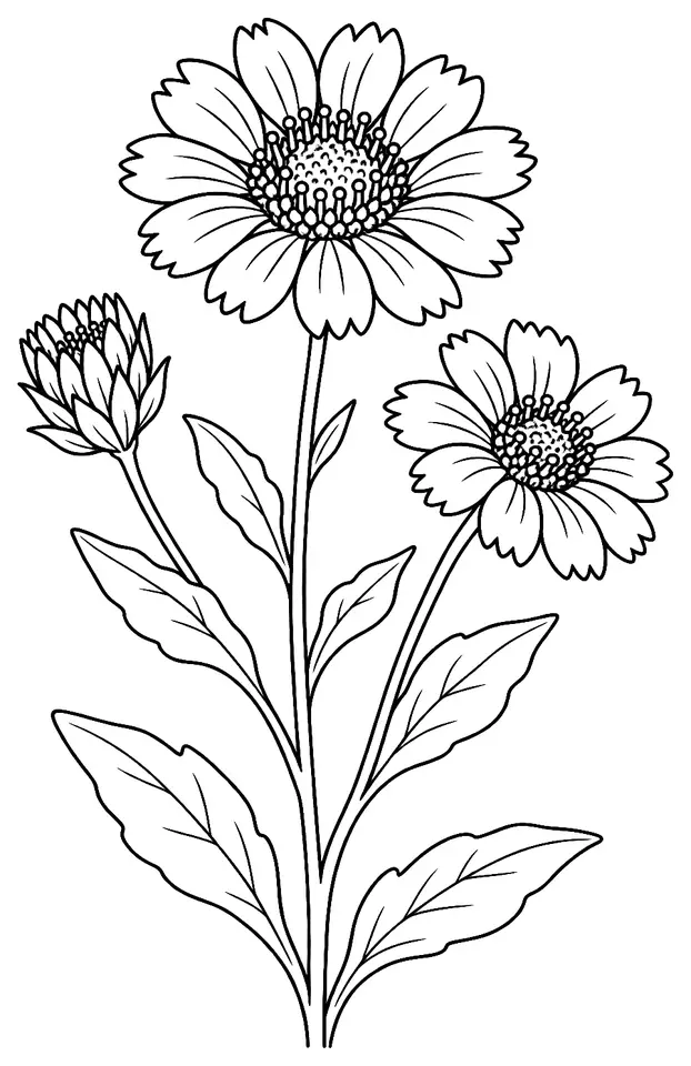 Coloriage de Gaillarde : dessin au trait noir à colorier