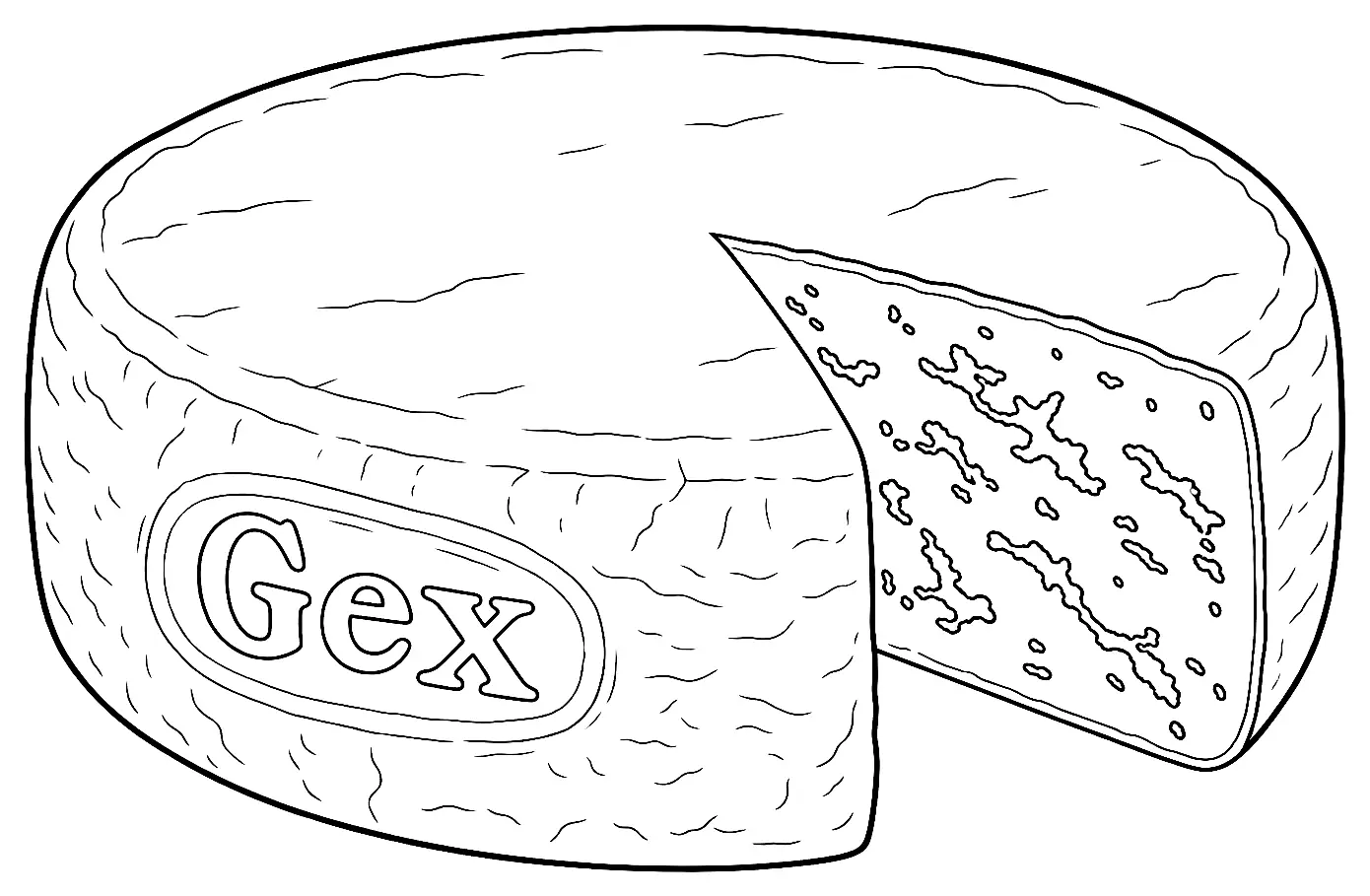 Coloriage de Bleu de Gex : dessin au trait noir à colorier