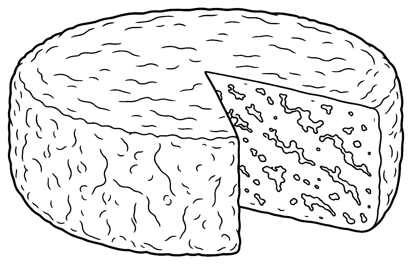Coloriage de Bleu du Vercors-Sassenage : dessin au trait noir à colorier