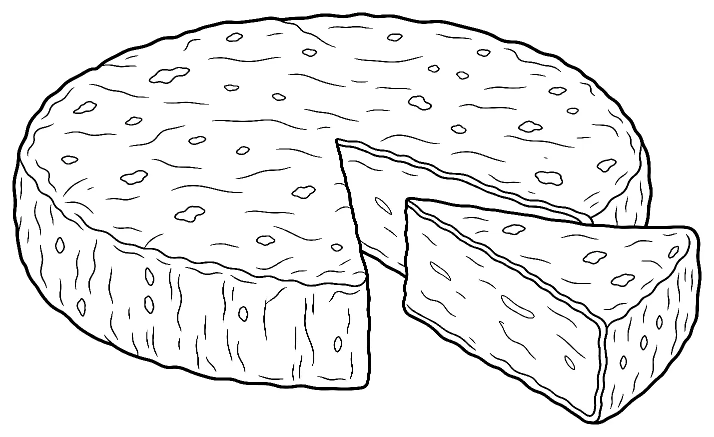 Coloriage de Brie de Meaux : dessin au trait noir à colorier