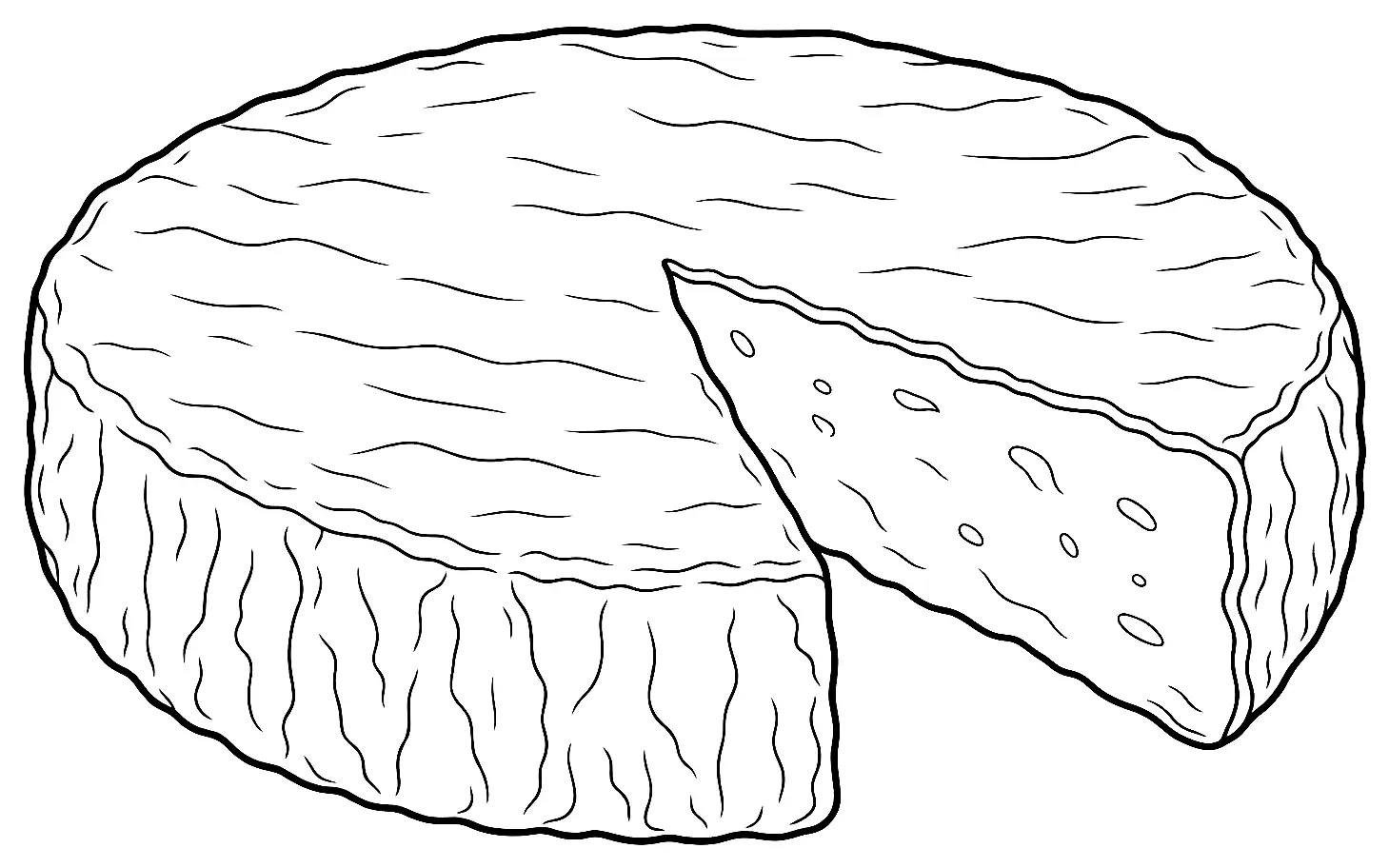 Coloriage de Brie de Melun : dessin au trait noir à colorier