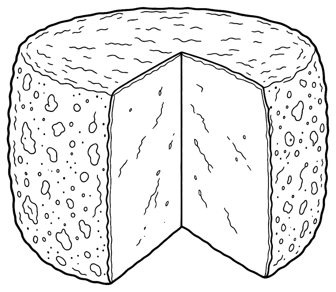 Coloriage de Cantal : dessin au trait noir à colorier