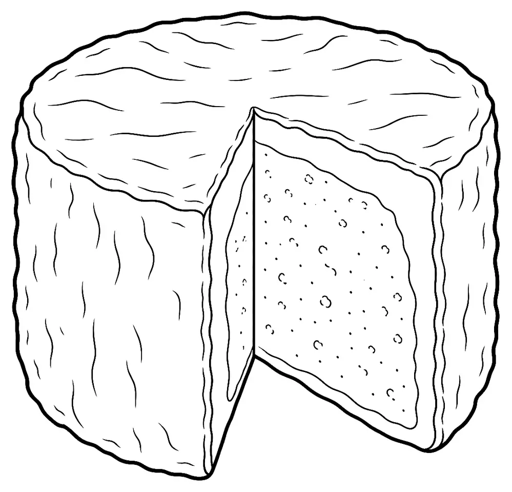 Coloriage de Chaource : dessin au trait noir à colorier