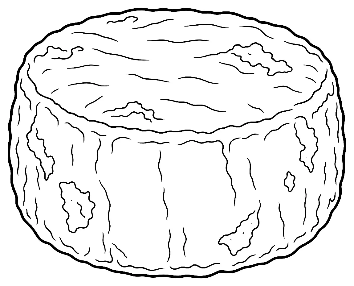 Coloriage de Crottin de Chavignol : dessin au trait noir à colorier
