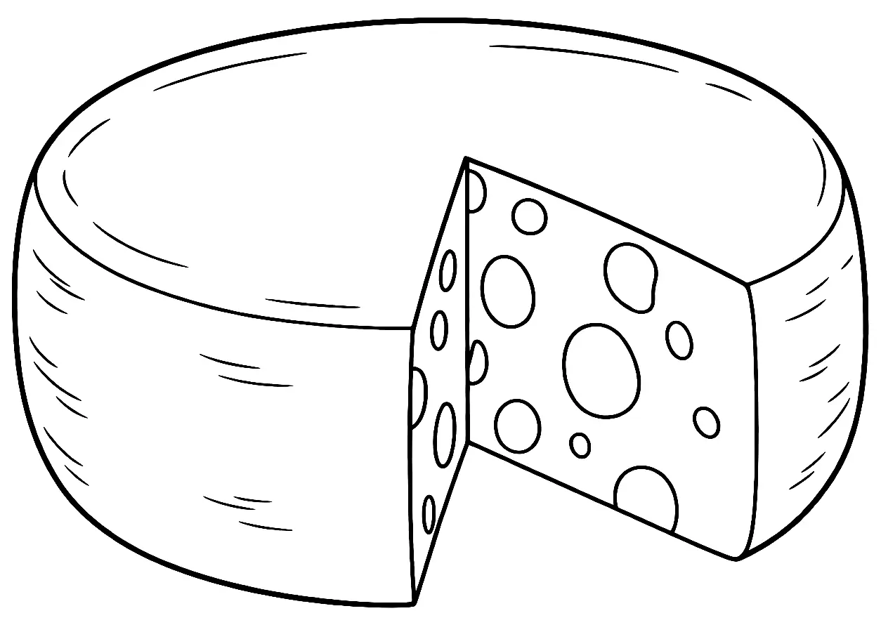 Coloriage de Emmental français est-central : dessin au trait noir à colorier
