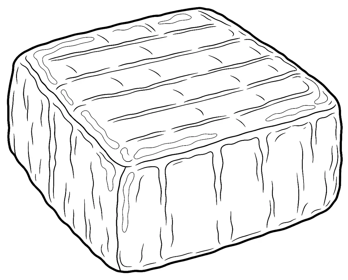 Coloriage de Maroilles : dessin au trait noir à colorier