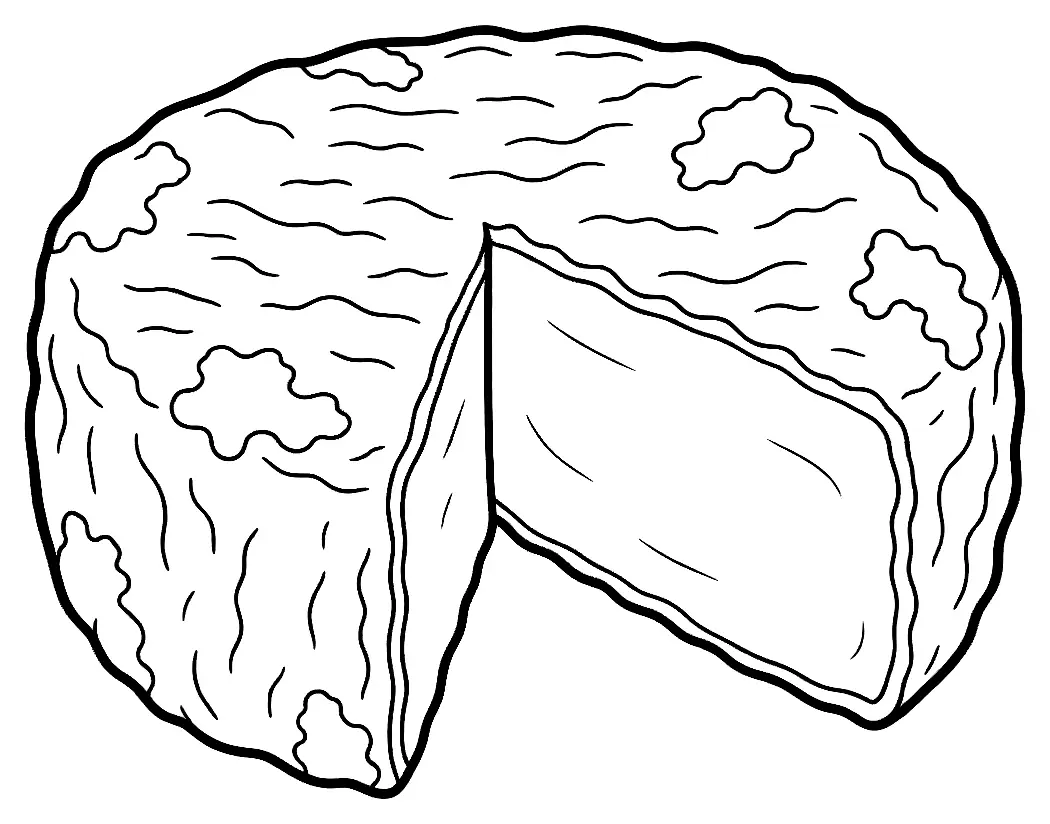 Coloriage de Pélardon : dessin au trait noir à colorier