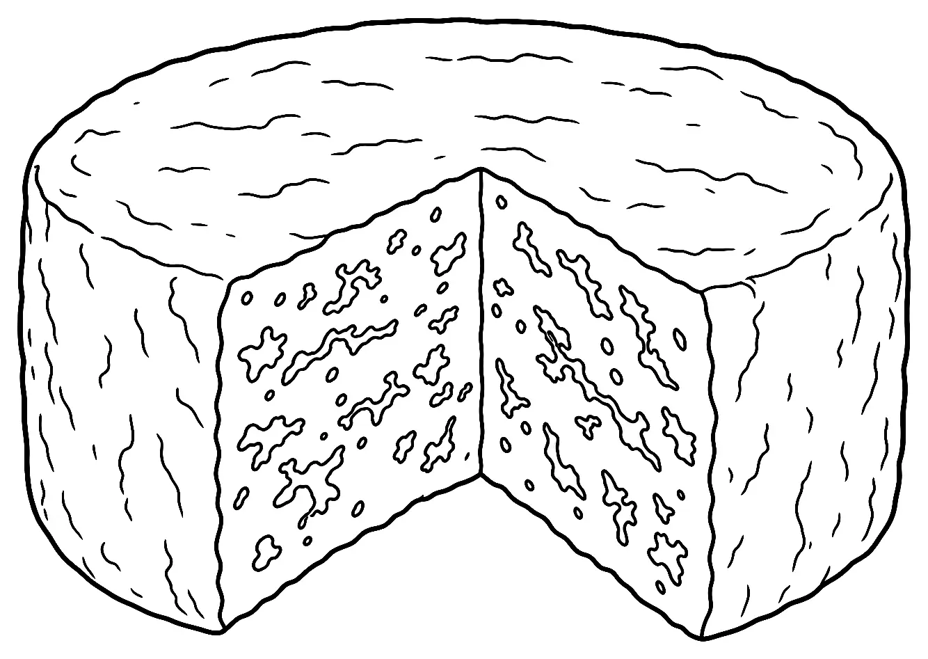 Coloriage de Roquefort : dessin au trait noir à colorier