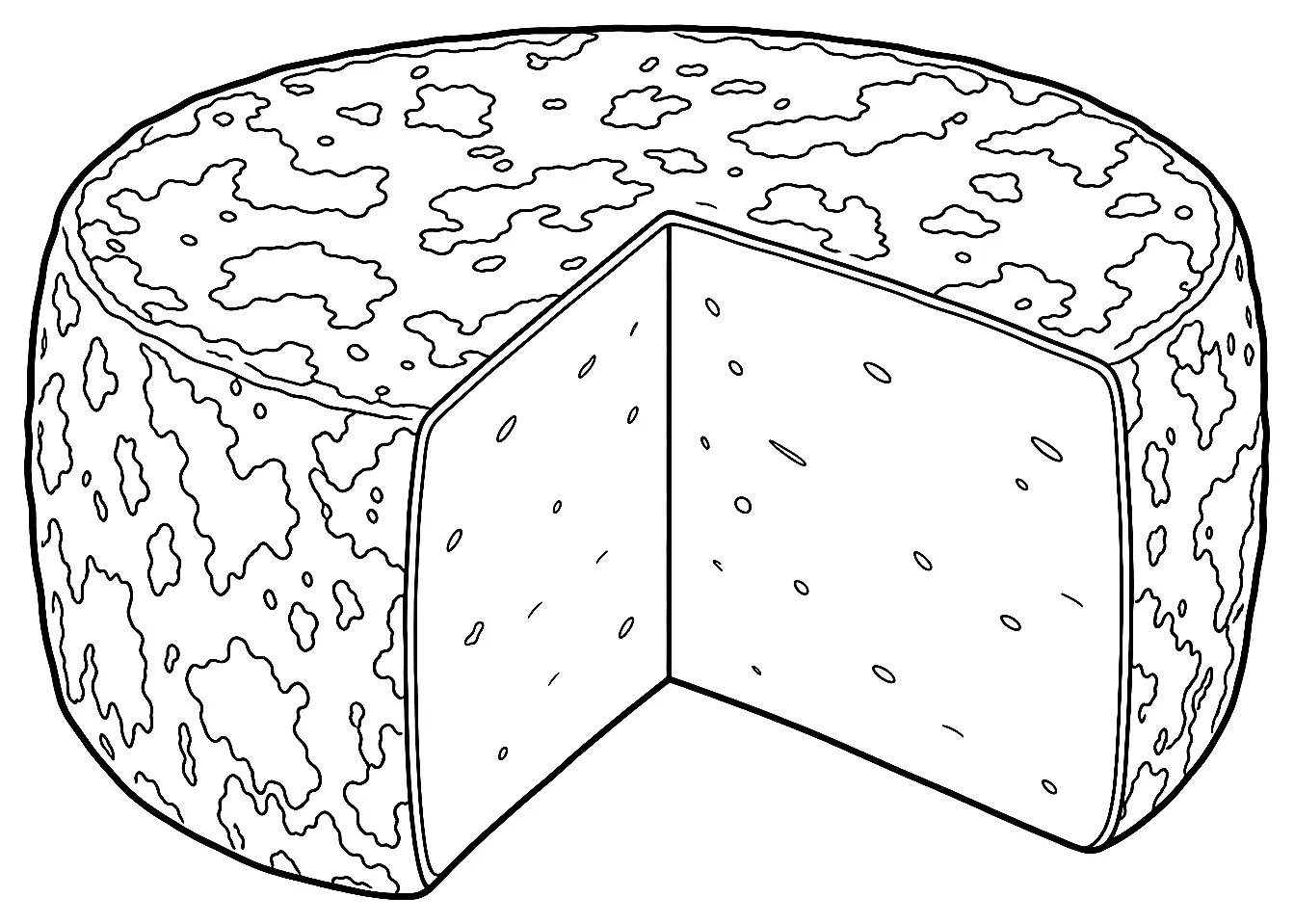 Coloriage de Salers (fromage) : dessin au trait noir à colorier