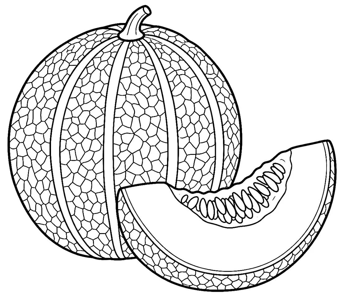 Coloriage de Melon du Quercy : dessin au trait noir à colorier