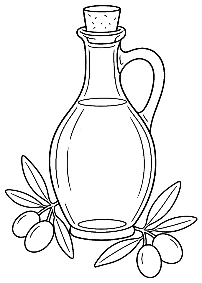 Coloriage de Huile d’olive d’Aix-en-Provence : dessin au trait noir à colorier