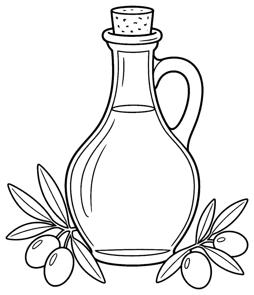 Coloriage de Huile d’olive de Haute-Provence : dessin au trait noir à colorier