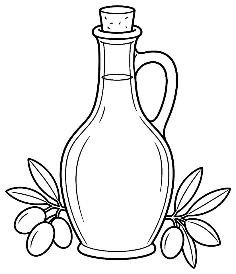 Coloriage de Huile d’olive de Nyons : dessin au trait noir à colorier
