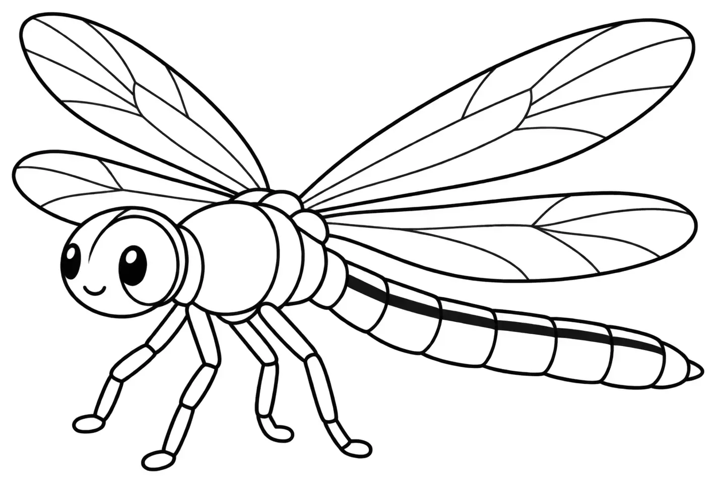Coloriage de Anax empereur : dessin au trait noir à colorier