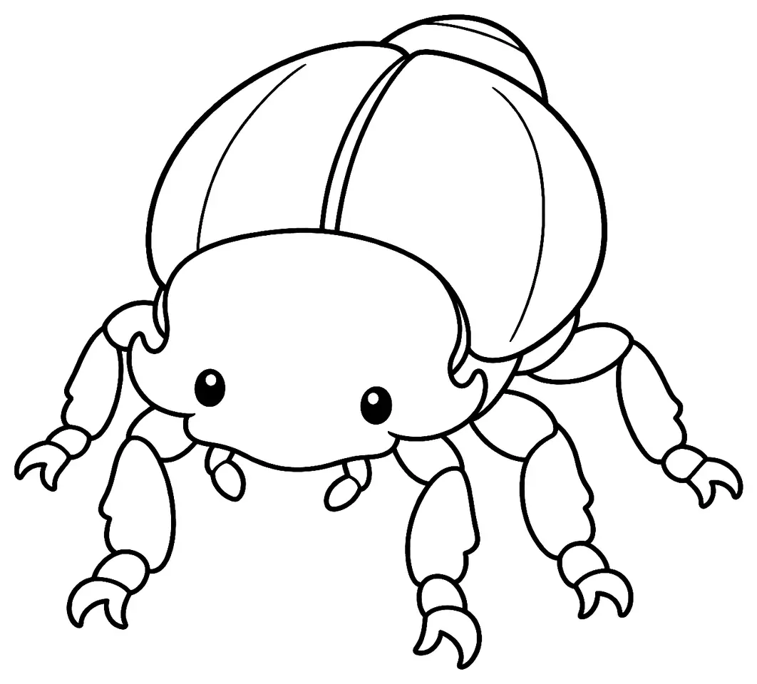 Coloriage de Bousier : dessin au trait noir à colorier