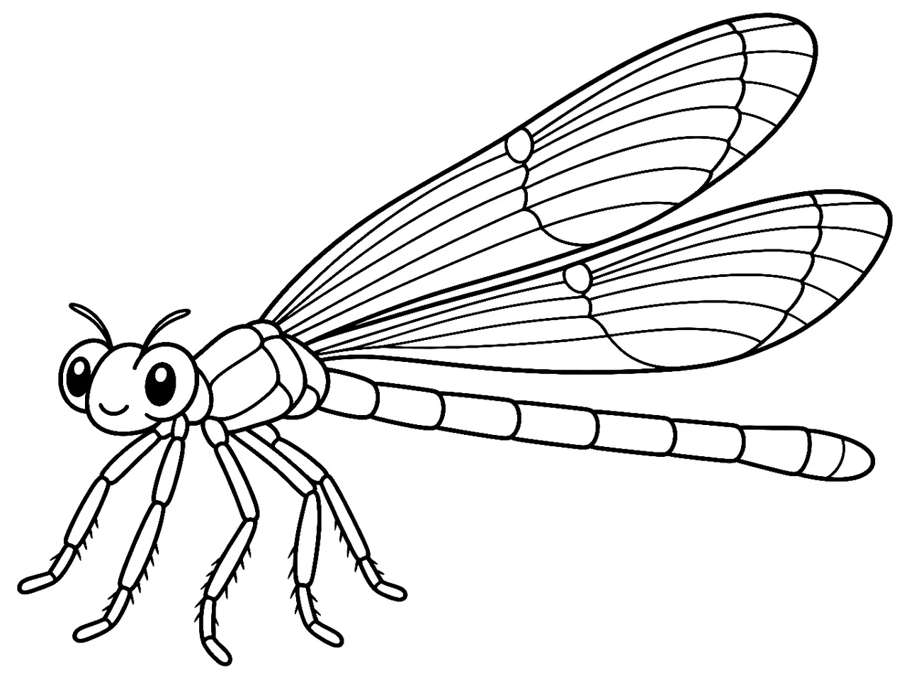 Coloriage de Caloptéryx éclatant : dessin au trait noir à colorier